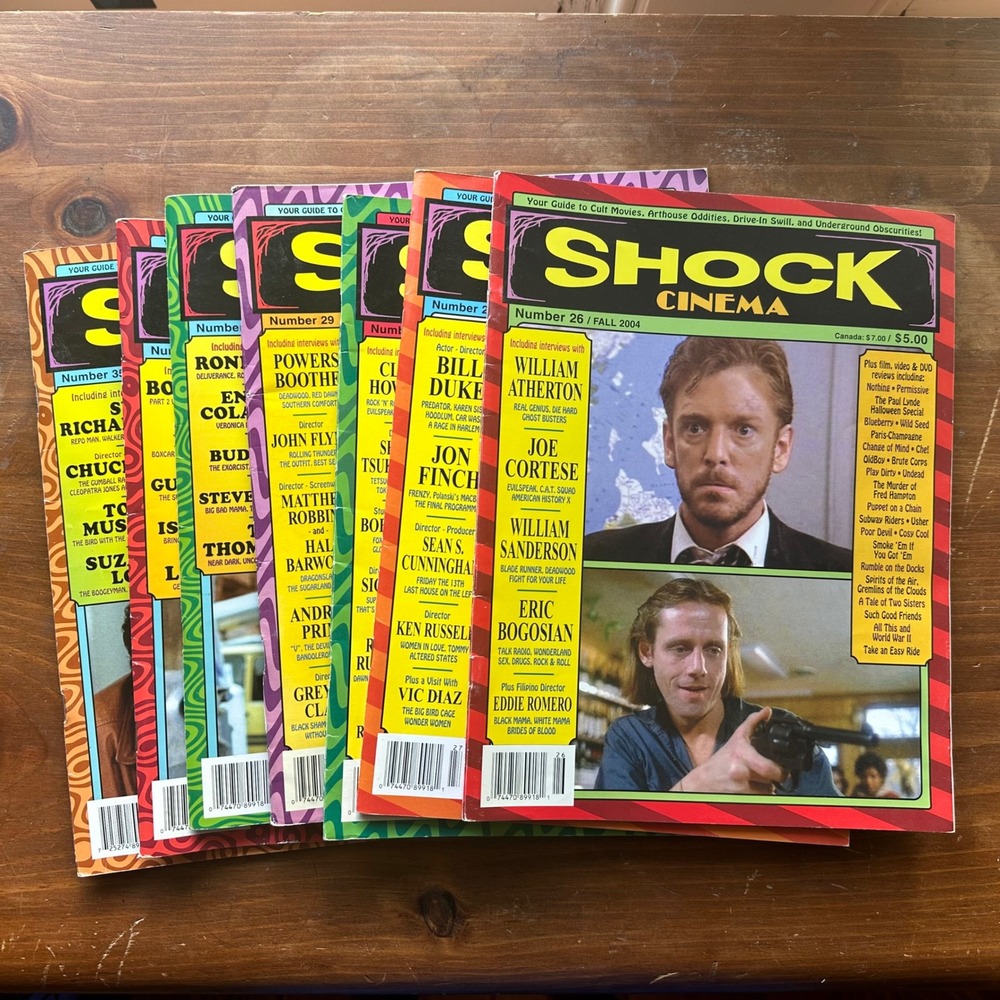 Vintage Shock Cinema Magazine Lot 7 Issue 26 27 28 29 32 34 35 Cult Art Film Y2K